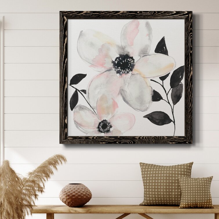 Black Blush Anemone II On Canvas Wall Art